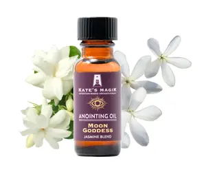 Kate's Magik Anointing Oils - Moon Goddess Jasmine Blend for Joy & Calmness - Vegan, Gluten-Free, Cruelty-Free, Reiki-Charged