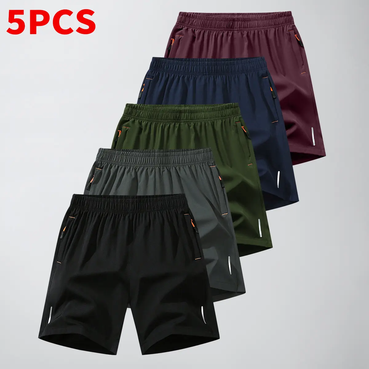 Black + Dark Gray + Army Green + Navy Blue + Wine 