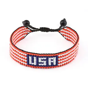 USA Flag Bracelet - Handmade, Men & Women's Adjustable Bracelet - A Patriotic Statement