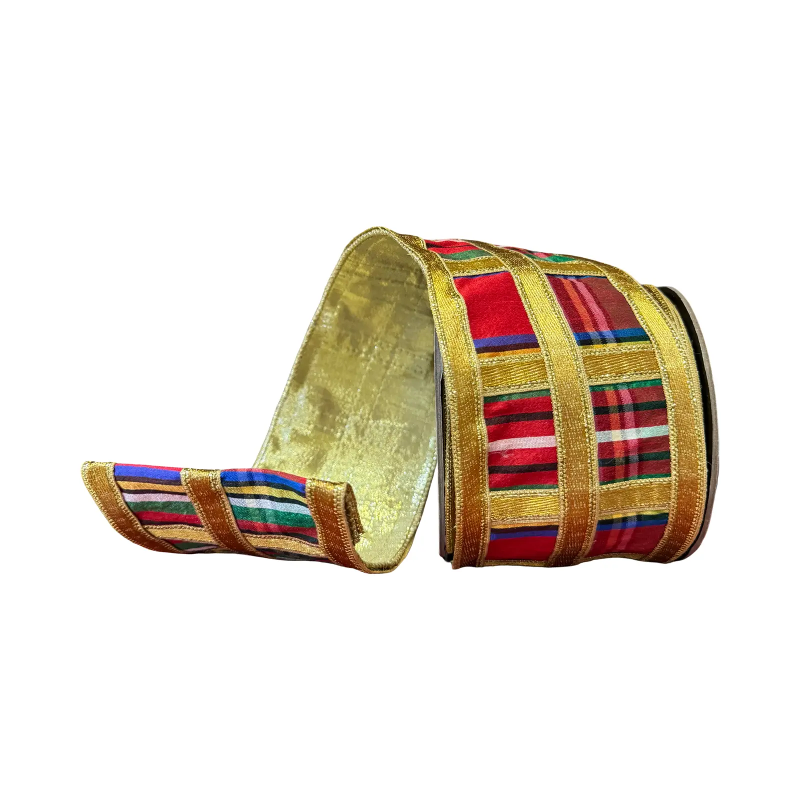 Nutcracker Faux Dupion Plaid Ribbon, 4” X 10YD