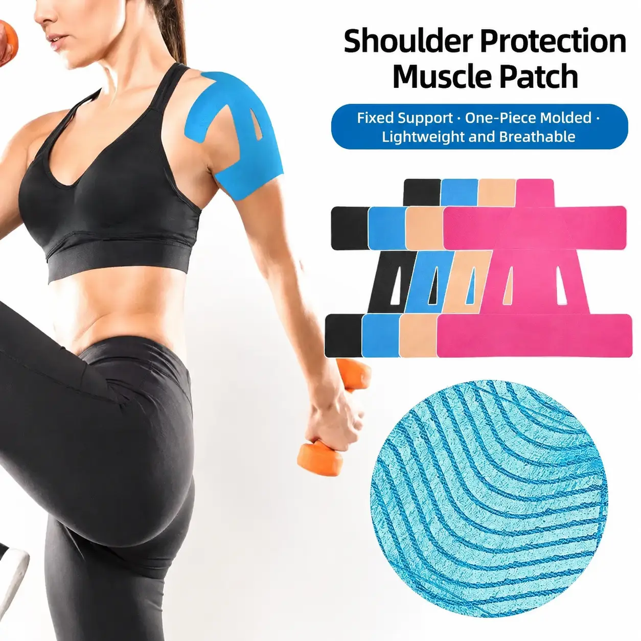 10pcs Precut Shoulder Kinesiology Tape for Men Women, Waterproof Breathable Athletic Tape for Sports Pain Relief, Shoulder Support Tape for Basketball Volleyball Tennis Gym portable workout