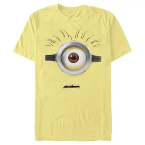 Men's Despicable Me Minions Shocked Face Minion Carl Big Face T-Shirt