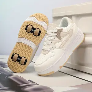 Youngsters' Trendy Breathable Roller Skate Sneakers - Lace-Up, All-Season Outdoor Sports Shoes for Boys & Girls
