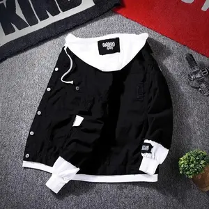 New Spring Autumn Denim Jacket For Men Trendy Style Casual Baseball Uniform Versatile Couple Jacket regular fit casual style colorblock  Longsleeves Womenswear Coats Day