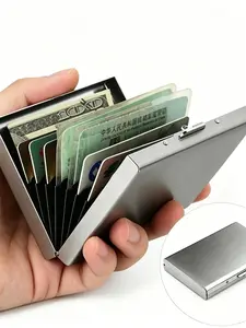 RFID Blocking Metal Credit Card Holder, Slim Aluminum Alloy Card Case, Multiple Card Slots, Anti-Scan Card Organizer, Secure Storage