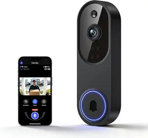 1080P Wireless Video Doorbell Camera, Smart Outdoor Security Camera with Night Vision, Two Way Audio, Motion Alerts, 2.4GHz WiFi