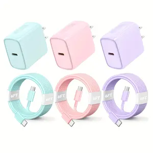 for iPhone 17 16 15 Pro Charger Fast Charging, 20W USB C Charger Block with 6ft Long USB C Charging Cable Cord for Phone 15 Pro Max/15 Plus, I-Pad, Galaxy S24