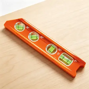 8-Inch Billet Magnetic Torpedo Level with 0/30/45/90 Degree Vials, V-Groove and Tapered Nose, High-Visibility Vial and Body, Precision Machined, 3-Point Contact, Rare Earth Magnets