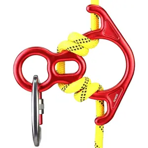 50KN 11000 LBF Rescue Figure,8 Descender Large Bent-Ear Belaying and Rappelling Gear Belay Device for Rock Climbing, Aerial Dance,Ziplining and Peak Rescue 7075 Aluminum Alloy