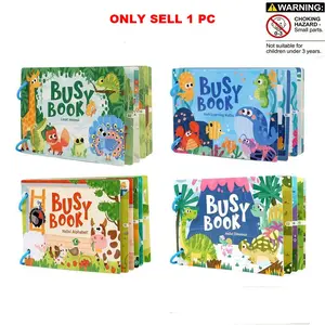 Interactive Quiet Sticker Book Toy, Early Education Preschool Learning Book Busy Book Animal Fruit Cognitive Hand Training Puzzle Toy, Christmas Gift