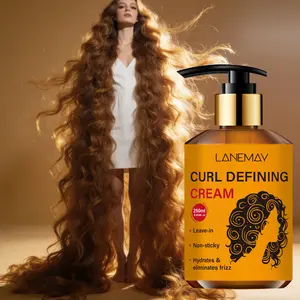 250ML Curling Cream for Curly Hair, Leave-In Non-Greasy Moisturizer, Creates Defined Curls, Suitable for Men and Women, Vegan Formula