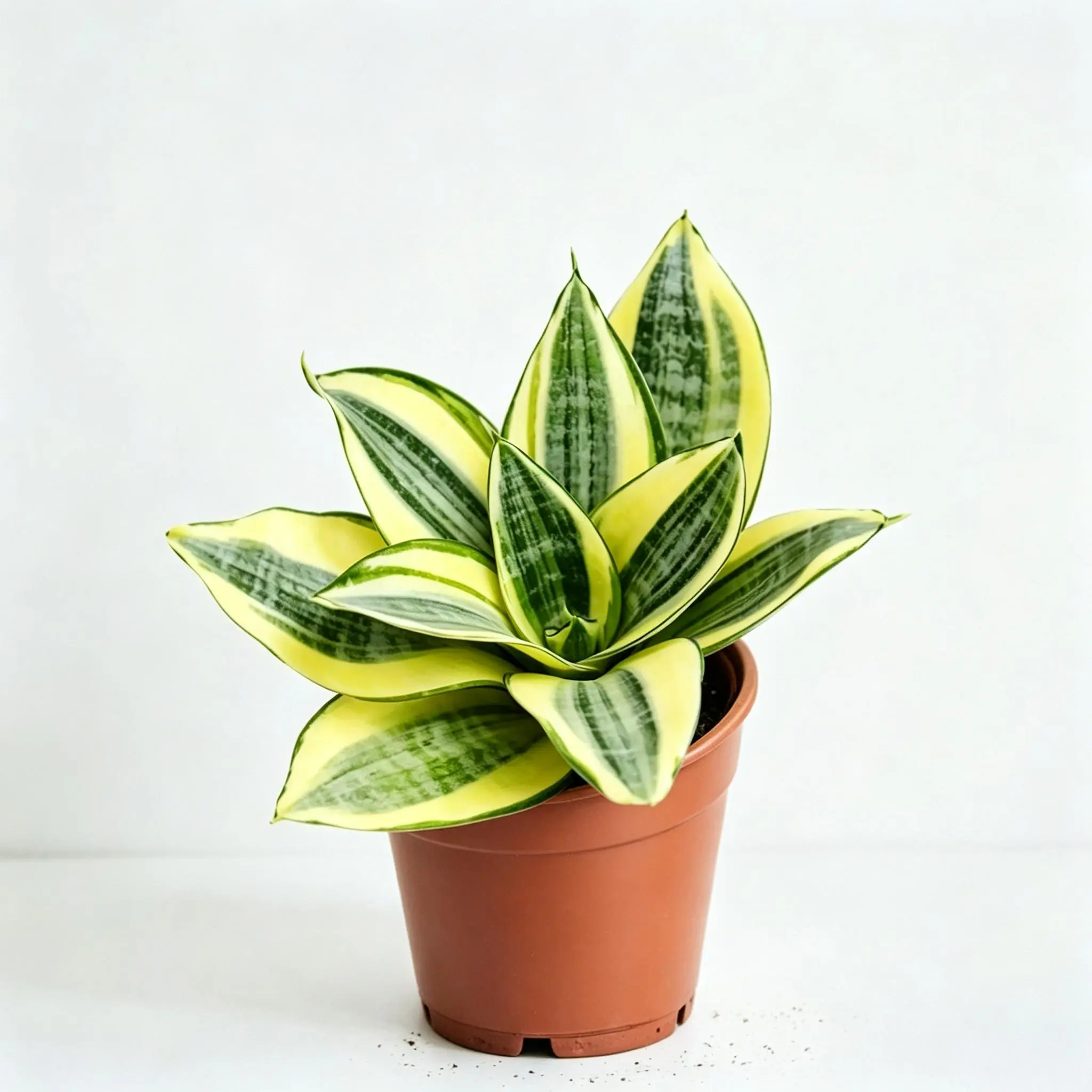 Compact Hahnii Snake Plant Potted Seedling, Air Purifying, Novice Friendly Home Desk Decor