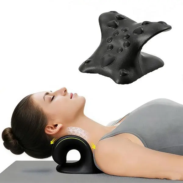 Neck Traction Pillow with Acupressure Points, Cervical Relaxation & Alignment Pillow for Home Use
