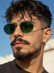 Men's Retro Aviator Metal Frame Sunglasses, Unique Personality Thin Legs, Casual Style, High-Quality Bestseller, Perfect for Outdoor Travel, Summer Sunglasses