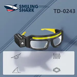 【TD-0243】 SmilingShark LED COB Headlight Glasses USB Rechargeable Multi-Level Brightness Water-Resistant Gesture Control for Outdoor Portable Lighting
