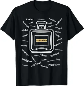 100% Cotton Fraghead Fragrances Perfume Collector T-Shirt