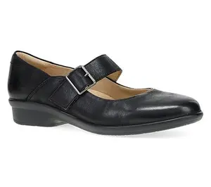 Dansko Collette Black Burnished Nubuck Leather Mary Jane