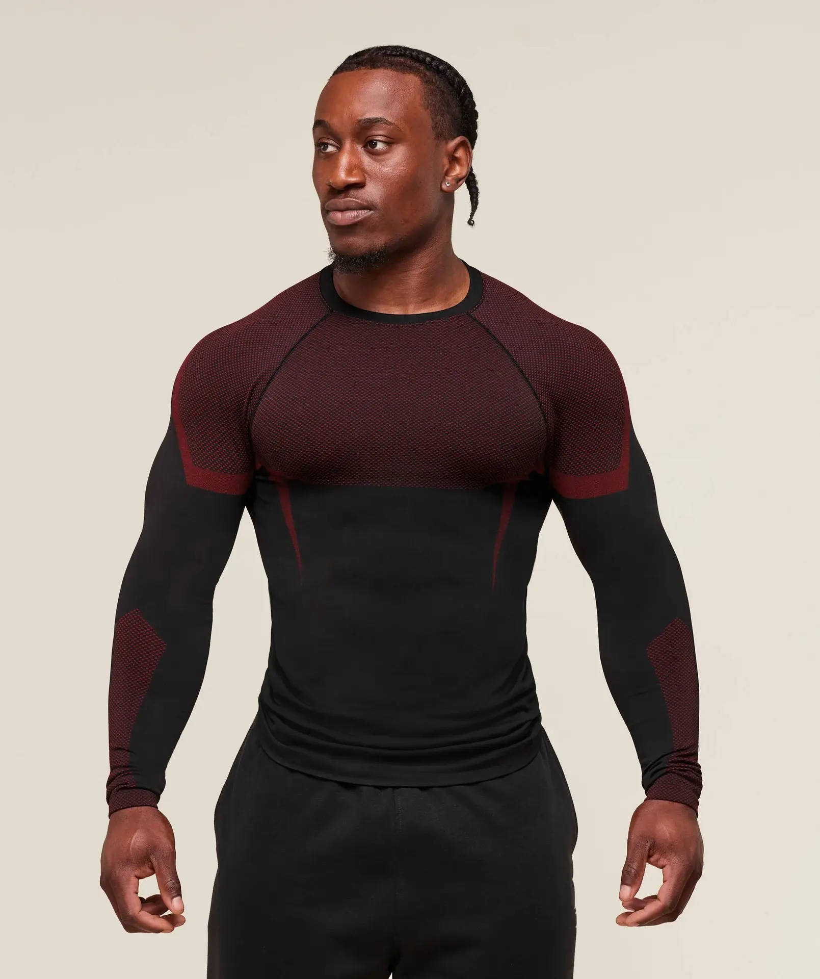 (CLEARANCE) Onyx Men's Onyx Seamless Workout Long sleeve shirt - Athletic Gym Activewear