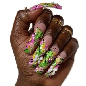 Curved Charmed 90’s freestyle press on nails