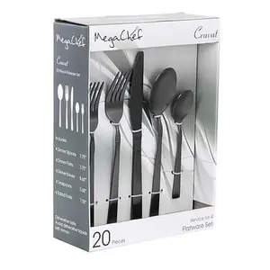MegaChef Cravat 20-Piece Stainless Steel Flatware Utensil Set