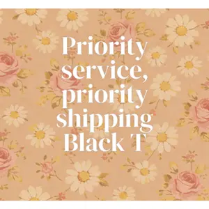 Priority service, priority shipping Black T