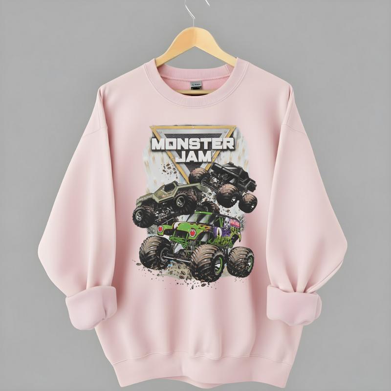 Monster Jam Sweatshirt, Grave Digger Motorsports Merch, Vintage Monster Truck, Retro Off-Road Racing Outfits, High-Octane Thrill-Seeker Lifestyle Wear