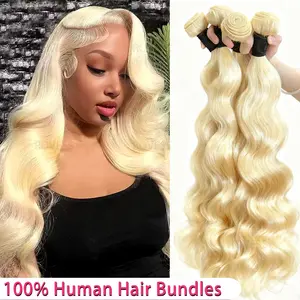 JOPEAR【Premium Upgraded】Colored Blonde 613 Human Hair Bundles 30 Inch Honey Blonde Body Wave Bundles 100% Unprocessed Raw Human Hair Extensions Bundles #Summer