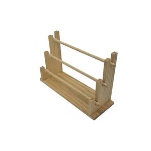 Minimalist solid wood bangle holder, three-layer jewelry storage rack, counter display stand, Organizer, Bracelet holder, suitable for bangles, watches and hair ties, Wooden