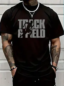 100% Cotton Track & Field Themed Design Graphic Track & Field T-Shirt Women's Men's Graphic Tee Crew Neck summer vacation Tops