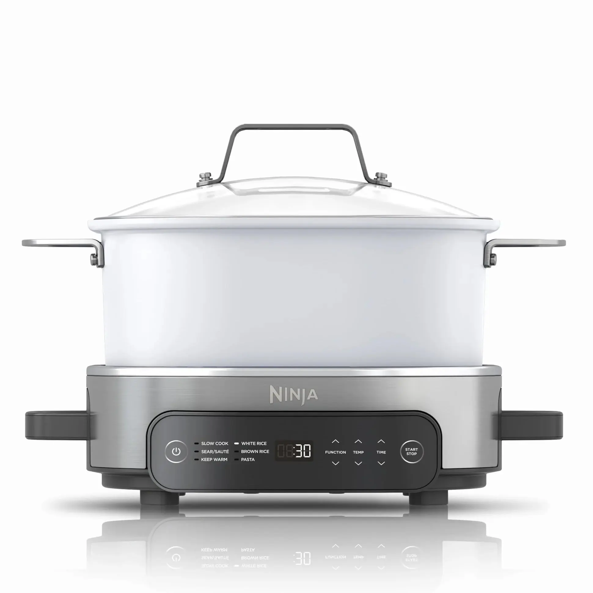 Ninja Foodi 6.5 qt Everyday PossibleCooker, 6-in-1 Functionality, Multi Cooker, Slow Cooker, Stainless Steel/White, MC1100 (Renewed)