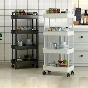 3/4/5 Layer Rolling Utility Cart with Wheels | Easy to Move, Perfect for Home Storage & Organization