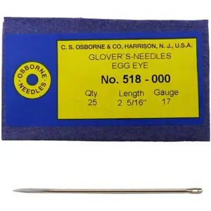 C.S. Osborne Glover's Needles Egg Eye - No. 518-000 | 2-5/16" | Gauge 17 (Pack of 25)