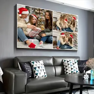 Customized Three-photo Framed Canvas Wall Art, Pine Frame, Home And Office Decor, Love Theme, Personalized Gift, Keepsake, Sentimental Decoration, Durable Wall Art Photos, Anniversary Gift, Family Keepsake.