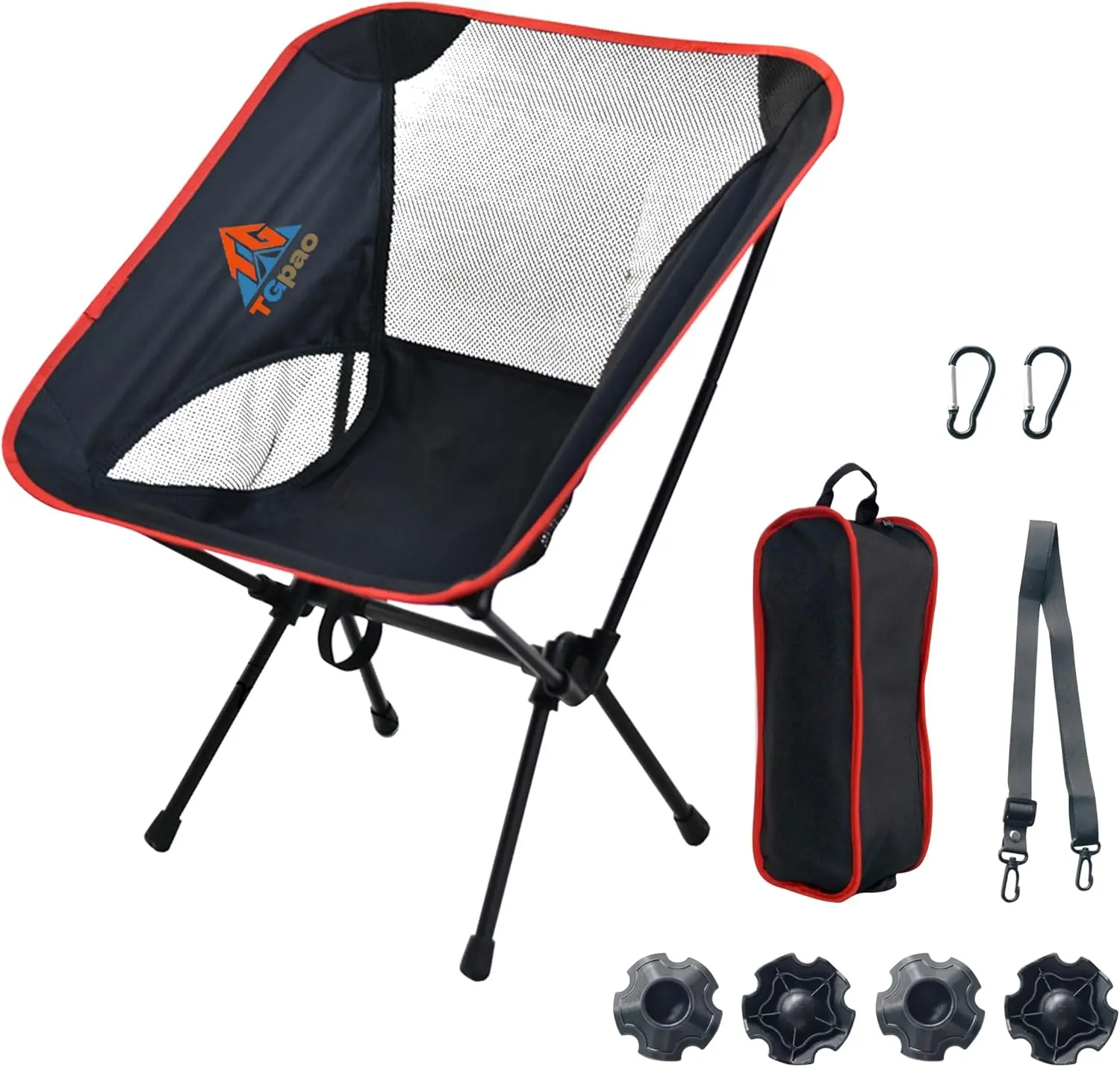 TGPao Lightweight Low Back Portable Picnic Chair - 600D Oxford Fabric, Ergonomic Waist Support, Stable Anti-Sink Base for Hiking, Camping & Outdoor Activities, Collapsible Portable Stool