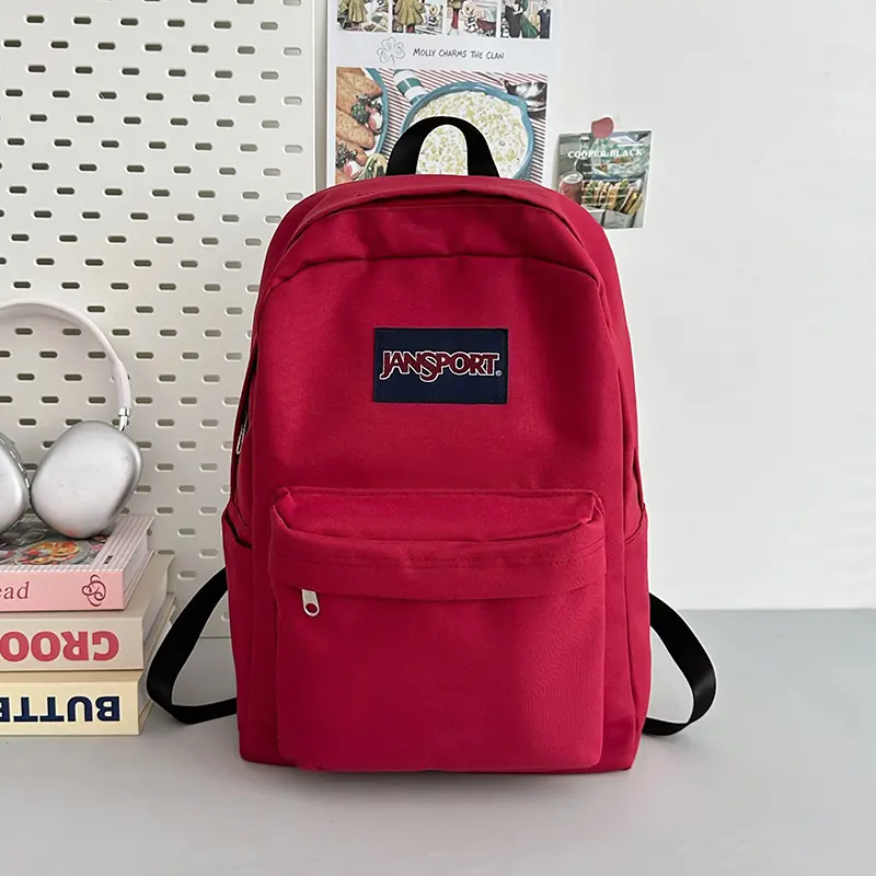 JS Large-Capacity Backpack, Minimalist Solid Color Waterproof Unisex School Backpack, Luggage Bag for Students with Laptop Compatibility, Suitable for Campus and Travel, Backpacks For School