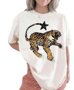 Vintage Inspired Jaguar Shirt, Vintage Leopard Graphic T-Shirt, Retro Wild Cat Graphic Tee, Trendy Western Aesthetic T-Shirt