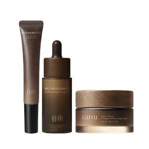 GUYU Elixir Ginseng Firming Skincare Set - Collagen Moisturizing Cream 30g, Firming Eye Cream 15g, Essence 20ml for Anti-Aging, Firming, Lifting, Wrinkle Solution,  Brightening Soothing Moisturize Moisture Moisturizer Hydrate Hydrating, Peptide