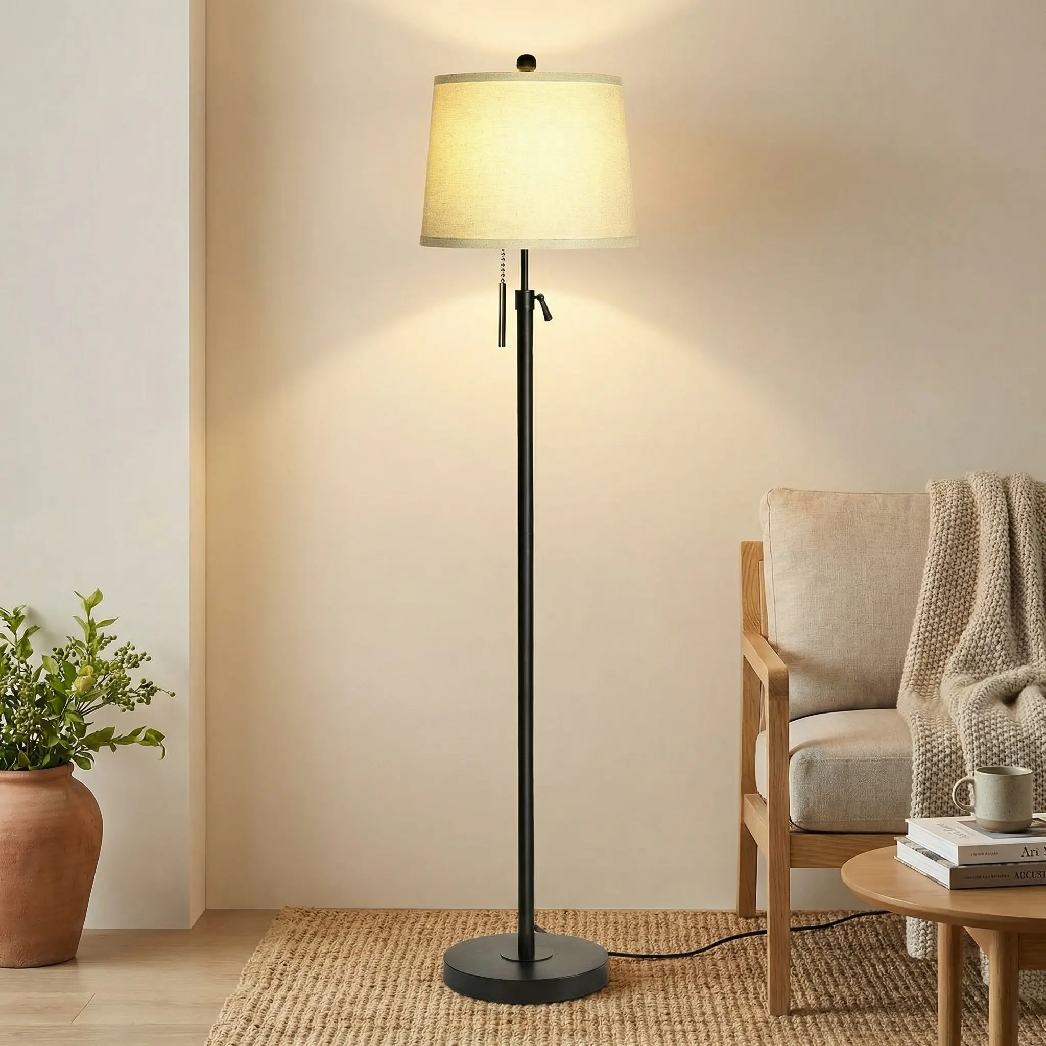Sturdy Adjustable Height Standing Floor Lamp Color Temperature with Elegant Design and Multiple Light Options Illuminate Lighting LED Modern