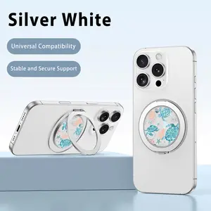 New The 360-degree Rotating Metal Bracket Turtle Sea Reverie pattern for iPhone Phone Cases Models with Protection Against Drops and Shocks Back Cover Anti-slip For Daily Use