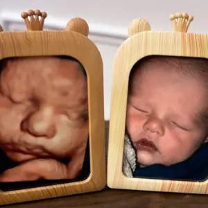 Neutral Baby Nursery Boho Decor Baby Shower Sign Registry Gift Twin Newborn Essentials 1st Birthday Ultrasound Picture Frame (Set of 2)