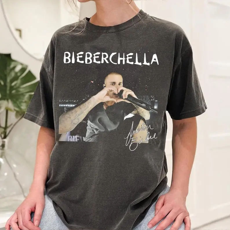 Coachella Bieber Heart Shirt Sign Vintage Bieberchella Shirt, Retro Music T-Shirt, Tour 2026 Tee
