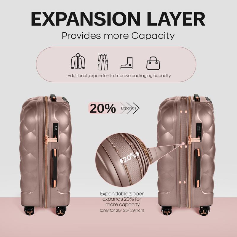 New York Xpress  Stylish Travel Luggage Set - PP Material, TSA Lock, 8-Wheel Spinner - Multiple Colors for Men & Women luggage