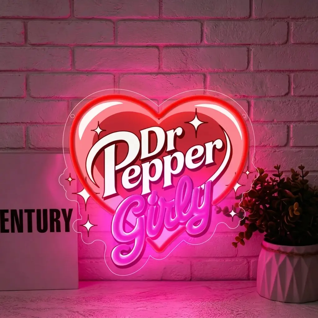 Pepper Girly Neon Sign for Wall Decor Pepper Coke LED Light Sign for Man Cave Neon Light Up Sign for Garage Bar Shop Bedroom Store Pub Kitchen Gift Cola Party Decoration