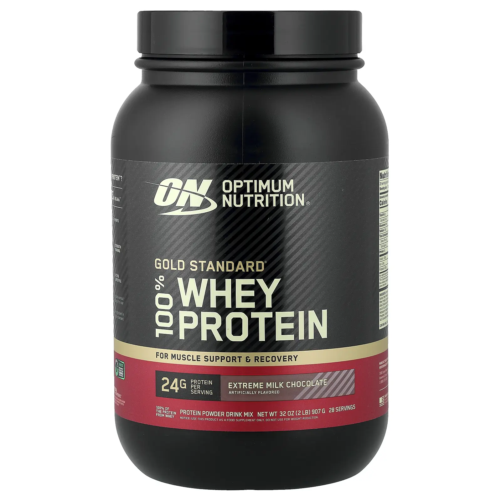 Optimum Nutrition Gold Standard® 100% Whey Protein, Extreme Milk Chocolate, 2 lb (907 g)