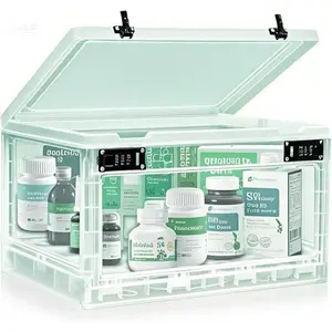 Secure Storage Organizer with Dual 3-Digit Combination Locks, BPA-Free Lockable Container for Home, Office & Travel - 24.8L Large Capacity Bin for Medication, Electronics & Valuables - Reusable Safety Box for Fridge & Pantry