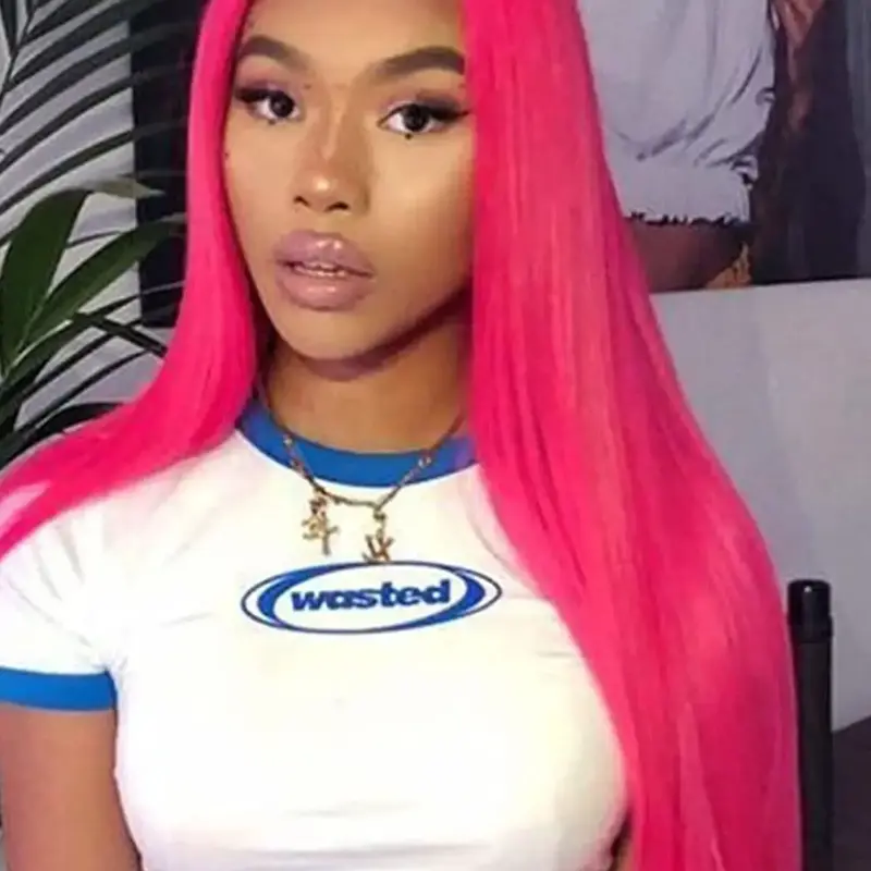 28-Inch Long Straight Lace Front Wig for Women, Fluffy Wig without Bangs, Synthetic Material, for Party, Anime or Costume Party, Colored Wig