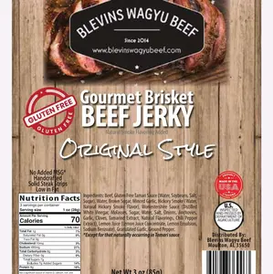 Original Flavor Wagyu Brisket Beef Jerky - Gluten Free - Blevins Wagyu Beef - Premium Dried Snack - #Natural #Grain #Grass #TikTok #Luxury #Expensive #Quality #Keto #Carnivore #Meat #Dry #Fuego #JapaneseA5 #Lifestyle #fyp #TikTokviral #trending #recipe