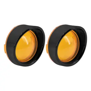 2PCS Turn Signal Lights, Amber Lens with Black Trim Ring Visor Fit For Harley Dyna Softail