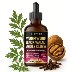 Black Walnut & Wormwood Herbal Tincture — 11-in-1 formula with Whole Cloves, Berberine, and 8 additional botanicals; 2 fl oz (1-month supply), Berry Mix Flavor.