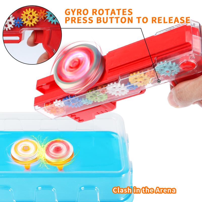 Bey Battling Top Burst Gyro Toy Set Rivalry games with 6 Spinning Top Burst Gyros 2 Toy Launchers Grip Starte, Combat Battling Game Gifts for Boys Children Kids Ages 6+(Red+Blue)